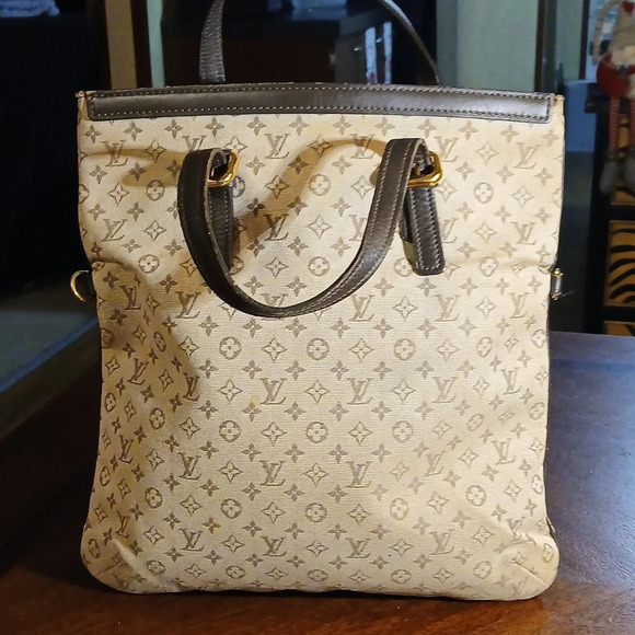 AUTHENTIC LOUIS VUITTON MONOGRAM CANVAS LEATHER BROWN AND TAN BAG - Picture 2 of 16